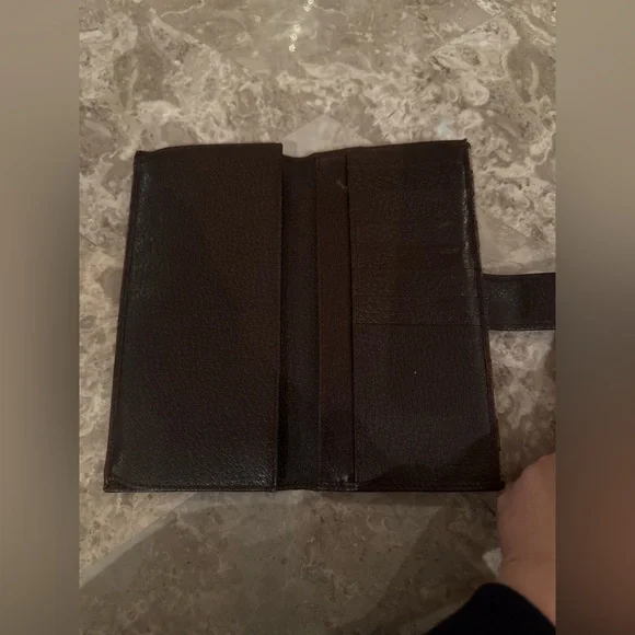 💚❤️GUC❤️💚 Gucci Fold Wallet Sherry Line Long Wallet GG Brown Canvas with leather - Picture 6 of 12